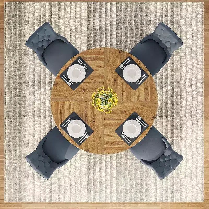 Table à manger ronde de 47 po pour 4 personnes