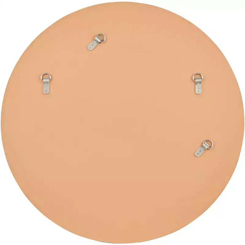 Miroir mural de vanité rond de 31,5 po, verre biseauté moderne, cadre noir, blanc ou doré