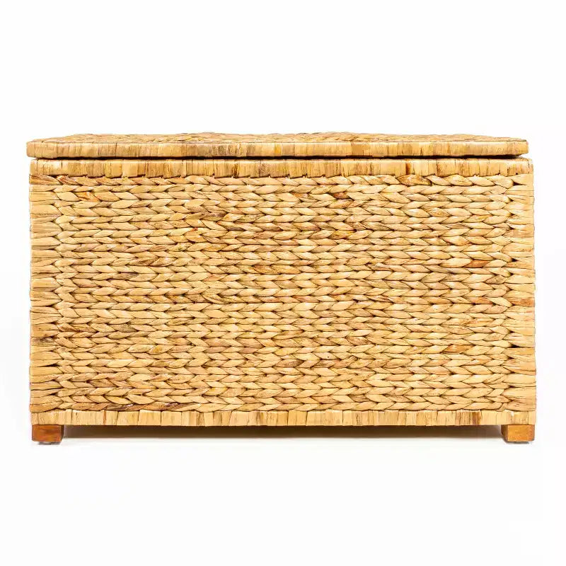 Malle de rangement tressée en jacinthe d'eau de 76 cm