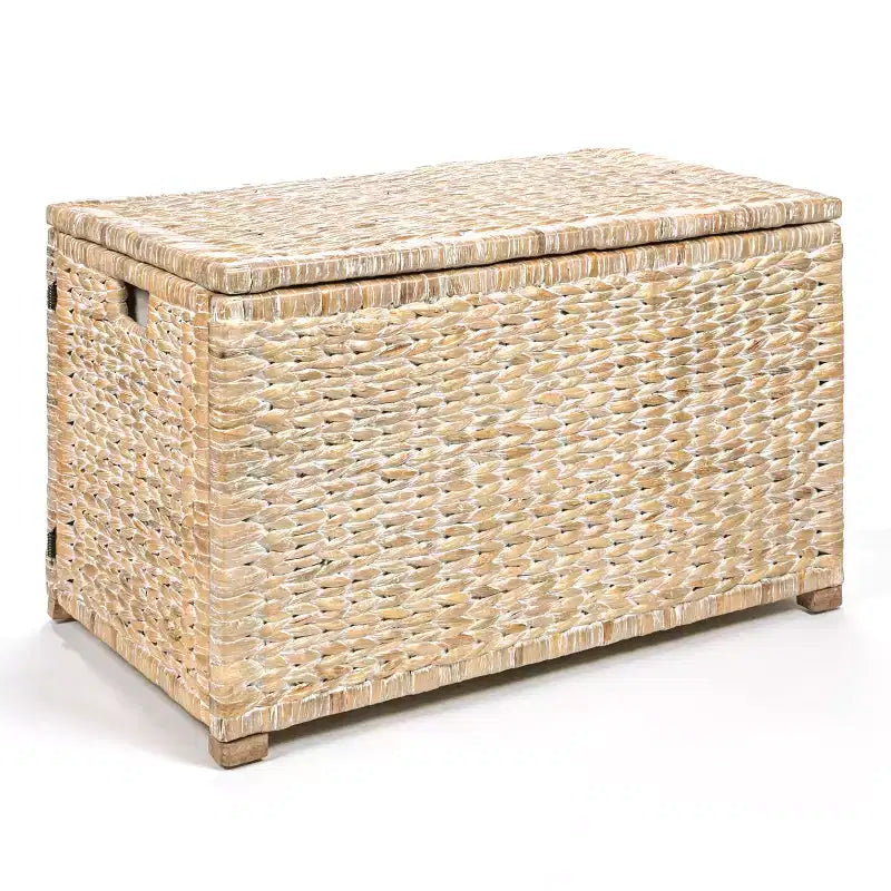 Malle de rangement tressée en jacinthe d'eau de 76 cm