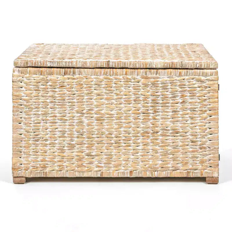 Malle de rangement tressée en jacinthe d'eau de 76 cm