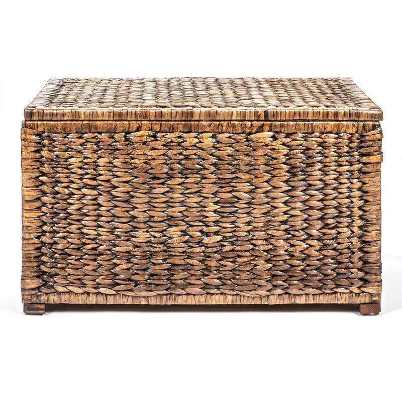 Malle de rangement tressée en jacinthe d'eau de 76 cm