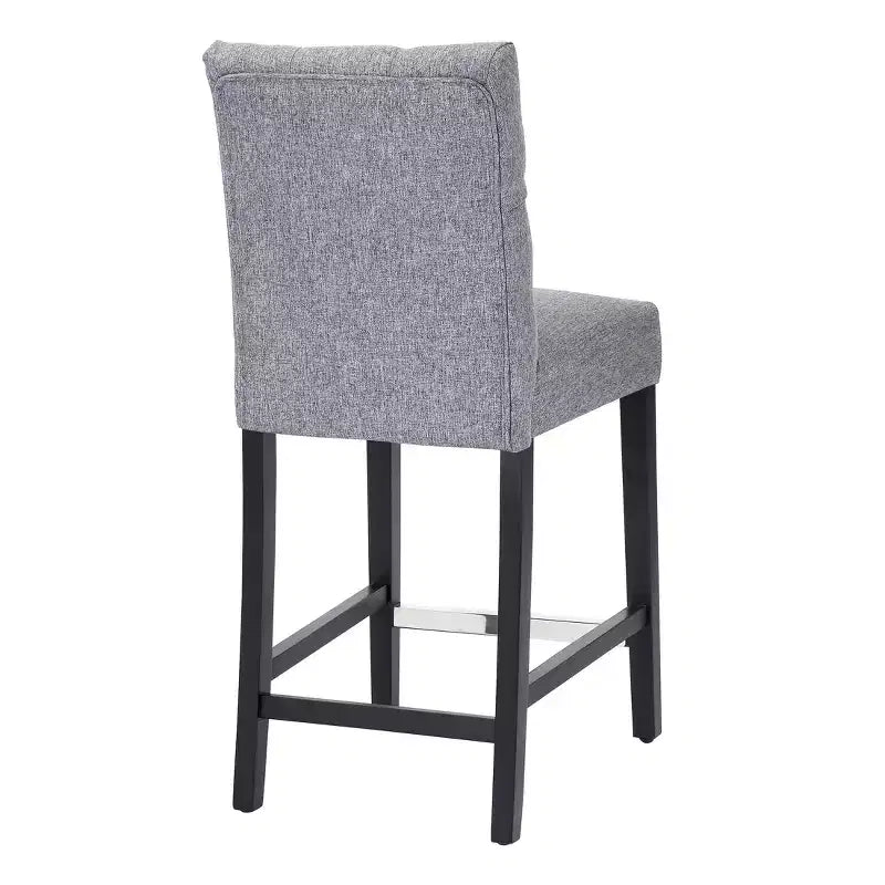 Tabouret de comptoir capitonné en tissu de lin gris de 61 cm