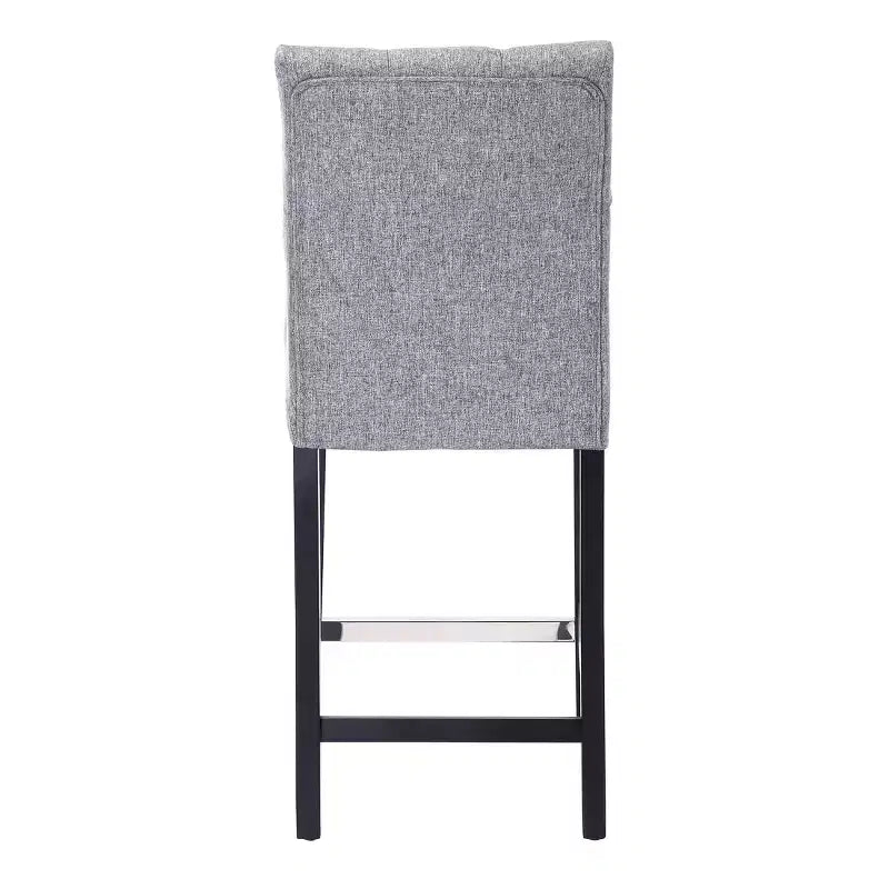 Tabouret de comptoir capitonné en tissu de lin gris de 61 cm