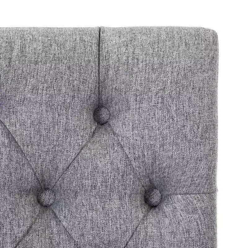 Tabouret de comptoir capitonné en tissu de lin gris de 61 cm
