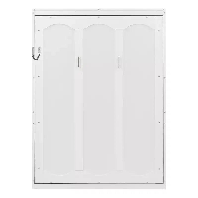 Lit escamotable grand/queen avec étagères intégrées blanc/gris