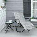Outsunny Chaise longue de jardin à bascule Zéro Gravité Pliante Inclinable Transat pour Bronzage