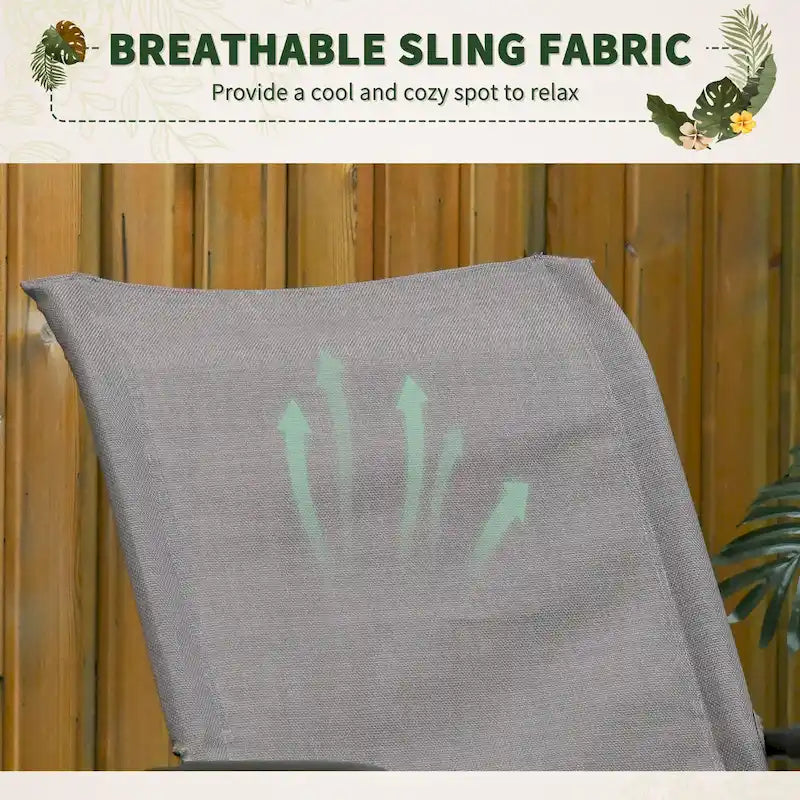 Outsunny Chaise longue de jardin à bascule Zéro Gravité Pliante Inclinable Transat pour Bronzage