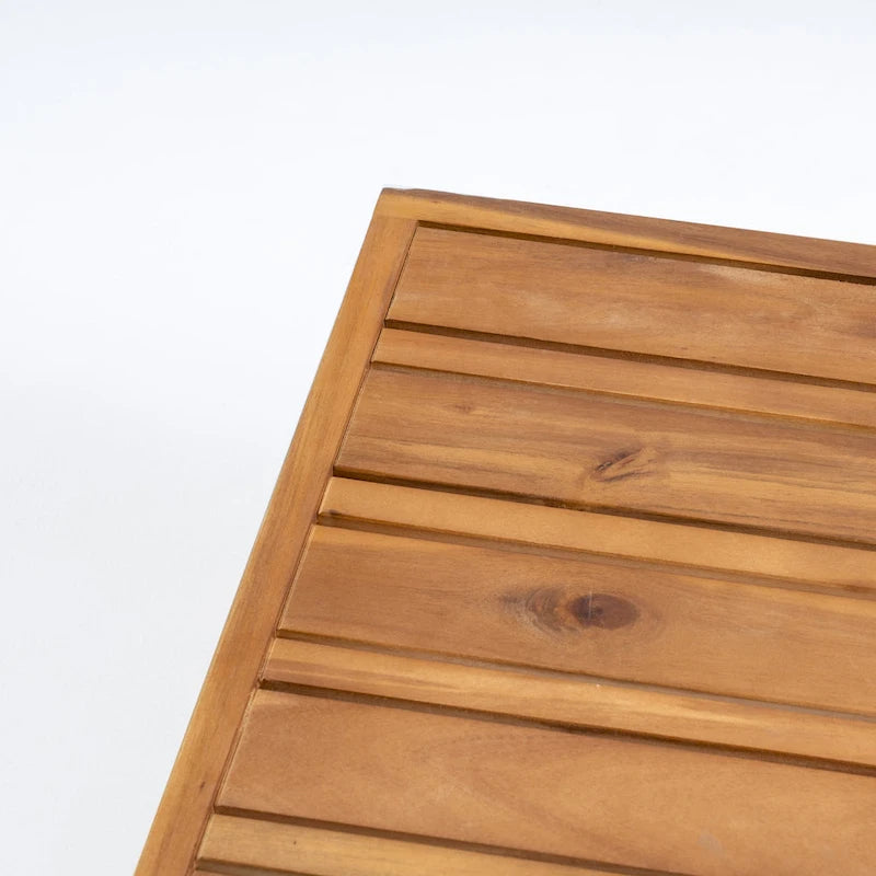 Causeuse d'extérieur Oana en bois d'acacia avec accoudoir gauche et table basse avec coussin par Christopher Knight Home