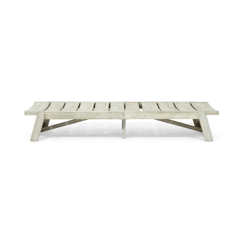 Ensemble de 2 chaises longues en bois d'acacia d'extérieur Mahalo avec table d'appoint de Christopher Knight Home