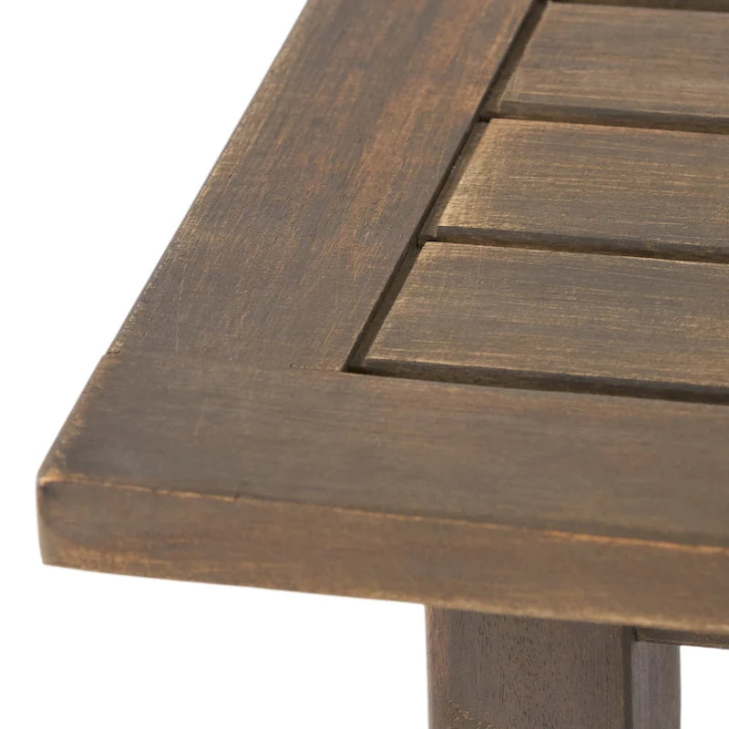 Ensemble de 2 chaises longues en bois d'acacia d'extérieur Mahalo avec table d'appoint de Christopher Knight Home
