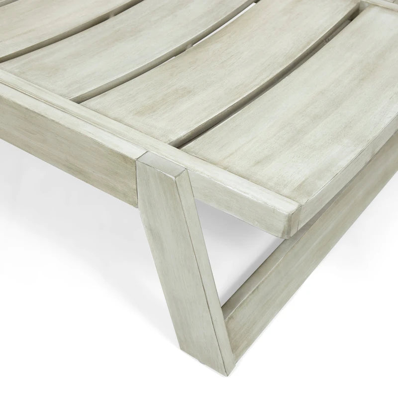 Ensemble de 2 chaises longues en bois d'acacia d'extérieur Mahalo avec table d'appoint de Christopher Knight Home