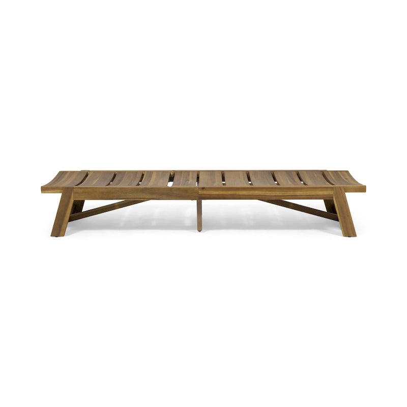 Ensemble de 2 chaises longues en bois d'acacia d'extérieur Mahalo avec table d'appoint de Christopher Knight Home