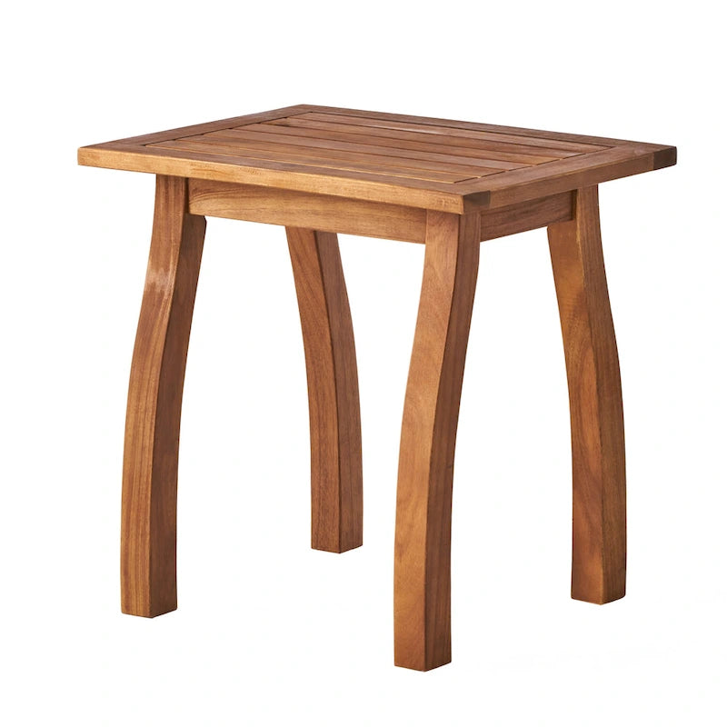 Ensemble de 2 chaises longues en bois d'acacia d'extérieur Mahalo avec table d'appoint de Christopher Knight Home
