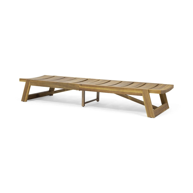 Ensemble de 2 chaises longues en bois d'acacia d'extérieur Mahalo avec table d'appoint de Christopher Knight Home