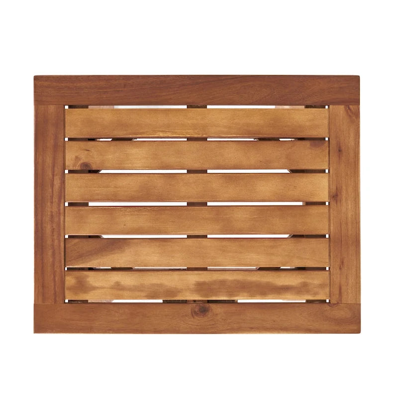 Ensemble de 2 chaises longues en bois d'acacia d'extérieur Mahalo avec table d'appoint de Christopher Knight Home