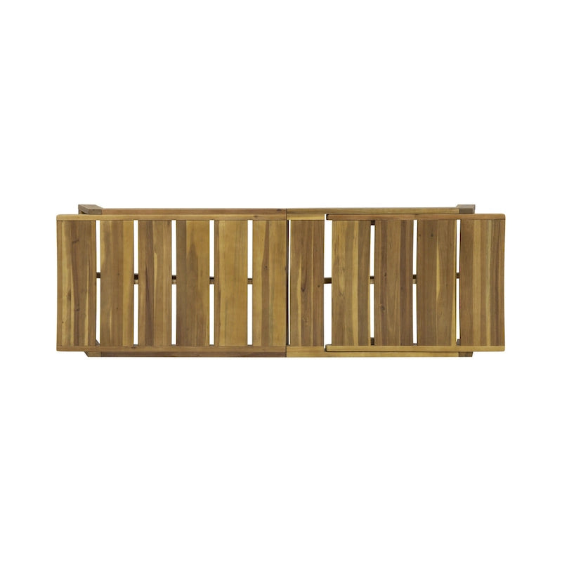 Ensemble de 2 chaises longues en bois d'acacia d'extérieur Mahalo avec table d'appoint de Christopher Knight Home