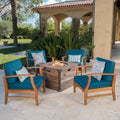 Ensemble de conversation de 5 pièces avec table de feu Mark Outdoor de Christopher Knight Home