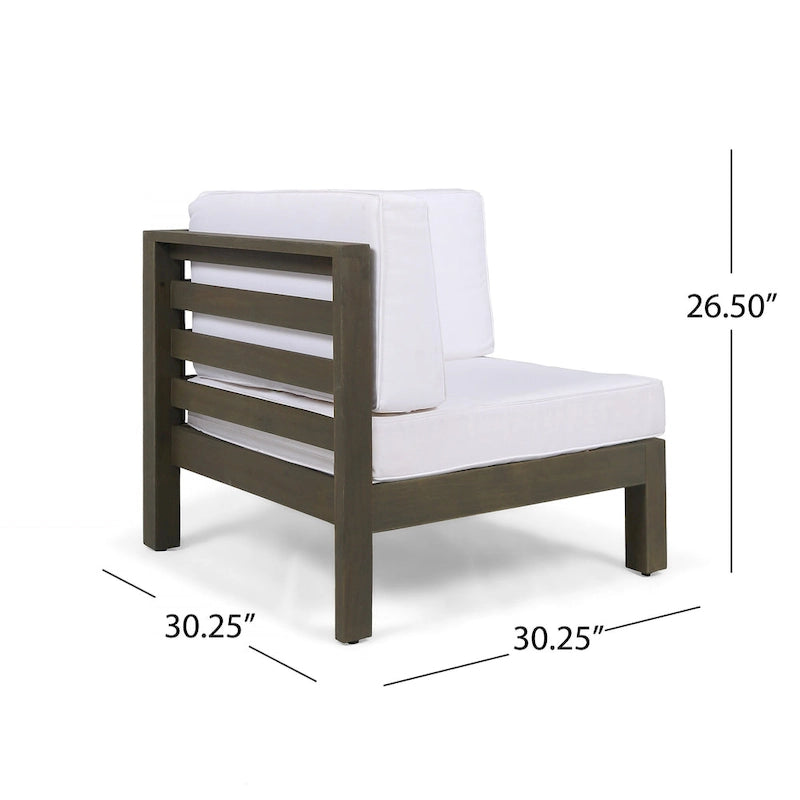 Oana, ensemble de canapés modulaires 9 pièces en bois d'acacia avec table basse, par Christopher Knight Home