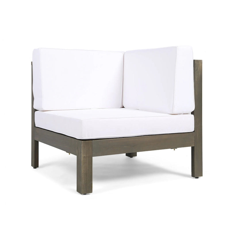 Oana, ensemble de canapés modulaires 9 pièces en bois d'acacia avec table basse, par Christopher Knight Home