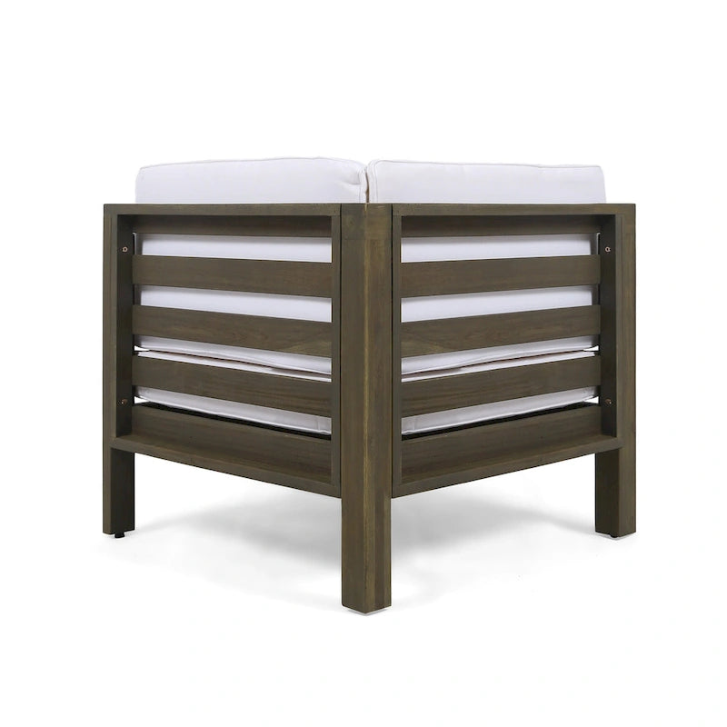 Oana, ensemble de canapés modulaires 9 pièces en bois d'acacia avec table basse, par Christopher Knight Home