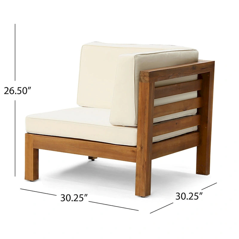 Oana, ensemble de canapés modulaires 9 pièces en bois d'acacia avec table basse, par Christopher Knight Home