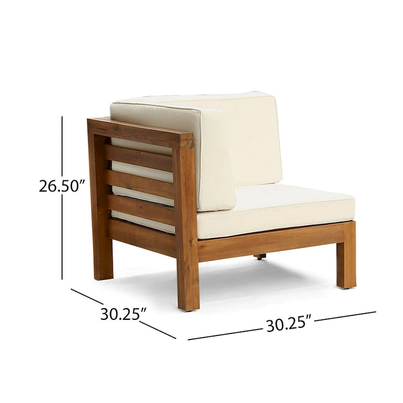 Oana, ensemble de canapés modulaires 9 pièces en bois d'acacia avec table basse, par Christopher Knight Home