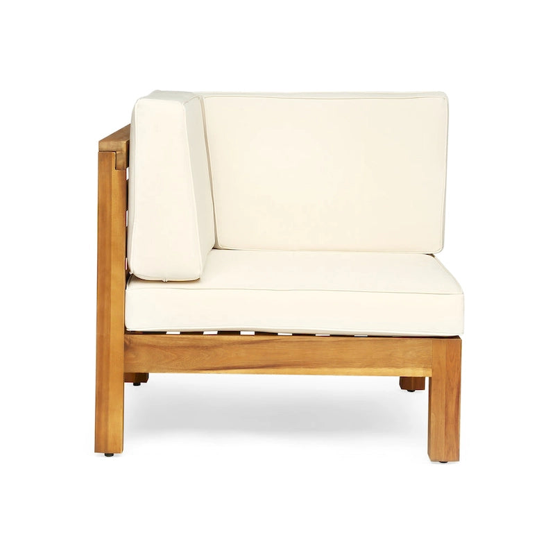 Oana, ensemble de canapés modulaires 9 pièces en bois d'acacia avec table basse, par Christopher Knight Home