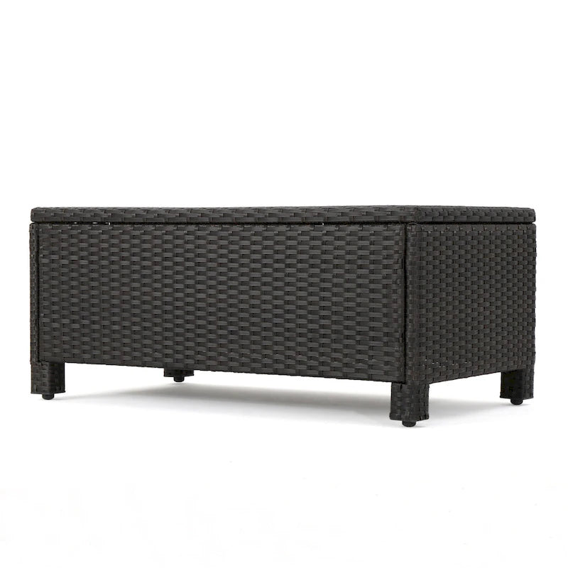 Ensemble de conversation de 5 pièces en osier/fer pour l'extérieur avec table basse par Christopher Knight Home