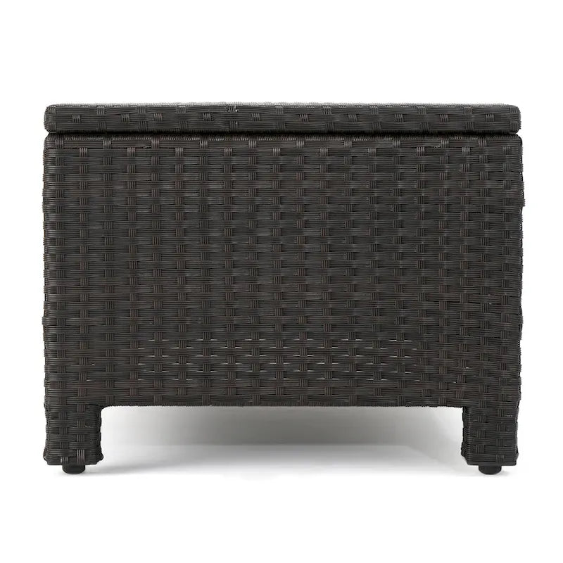 Ensemble de conversation de 5 pièces en osier/fer pour l'extérieur avec table basse par Christopher Knight Home