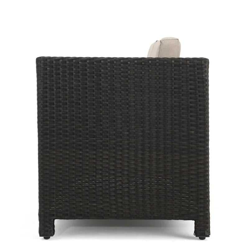 Ensemble de conversation de 5 pièces en osier/fer pour l'extérieur avec table basse par Christopher Knight Home