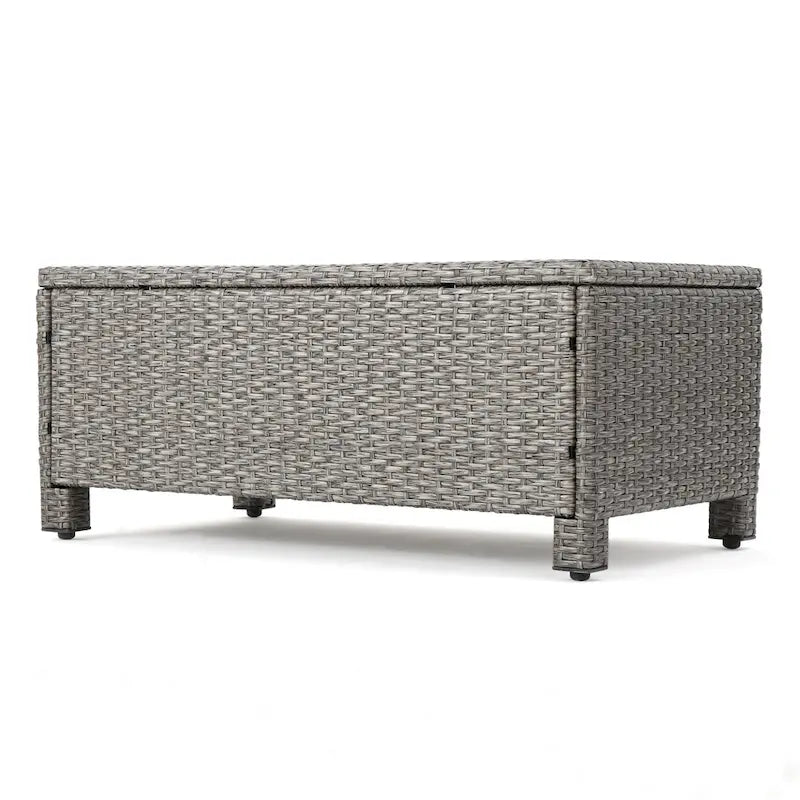 Ensemble de conversation de 5 pièces en osier/fer pour l'extérieur avec table basse par Christopher Knight Home