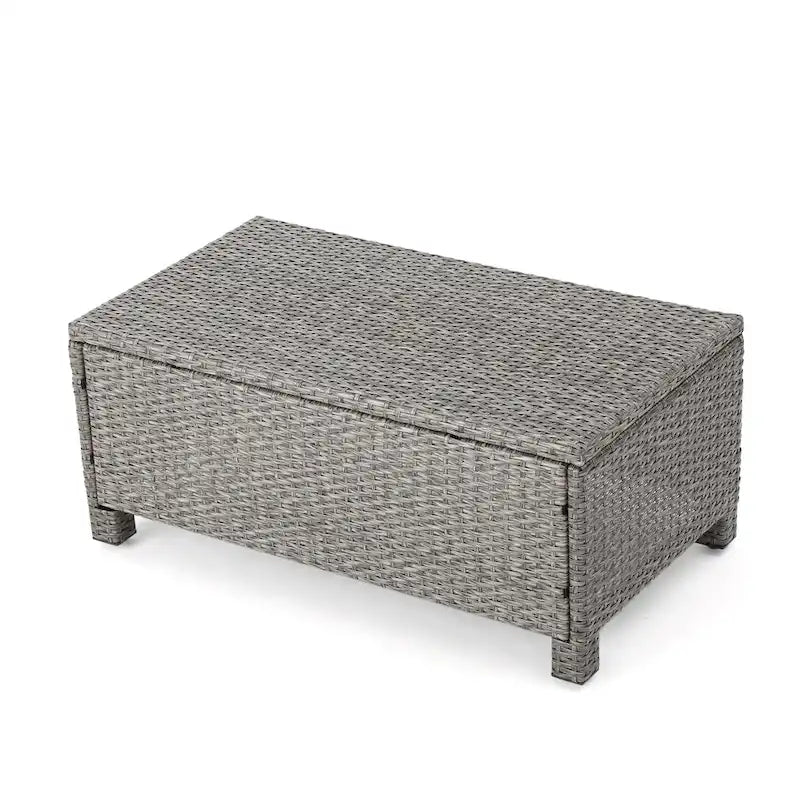 Ensemble de conversation de 5 pièces en osier/fer pour l'extérieur avec table basse par Christopher Knight Home