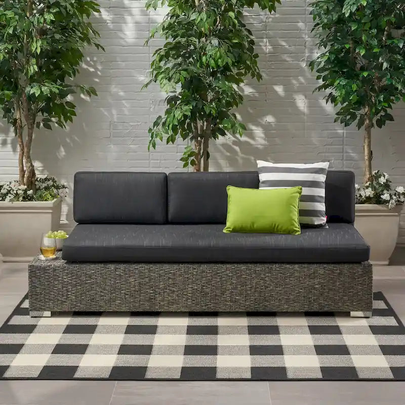 Puerta Outdoor 3-seat Wicker Left/Right Sofa by Christopher Knight Home