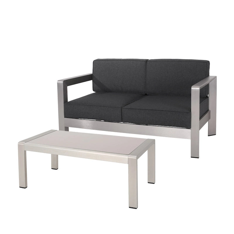 Causeuse et table basse en aluminium Aviara par Christopher Knight Home