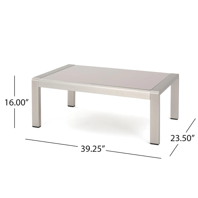 Causeuse et table basse en aluminium Aviara par Christopher Knight Home