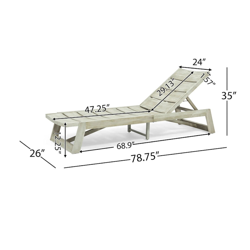 Chaise longue Maki en bois d'acacia par Christopher Knight Home