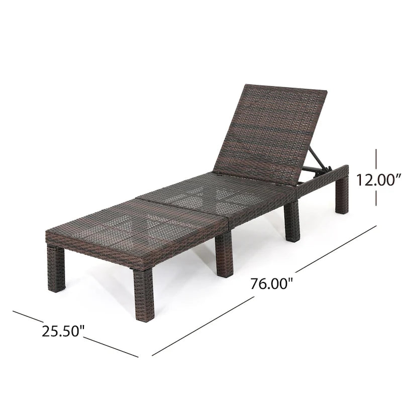 Chaise longue d'extérieur en osier Jamaica par Christopher Knight Home