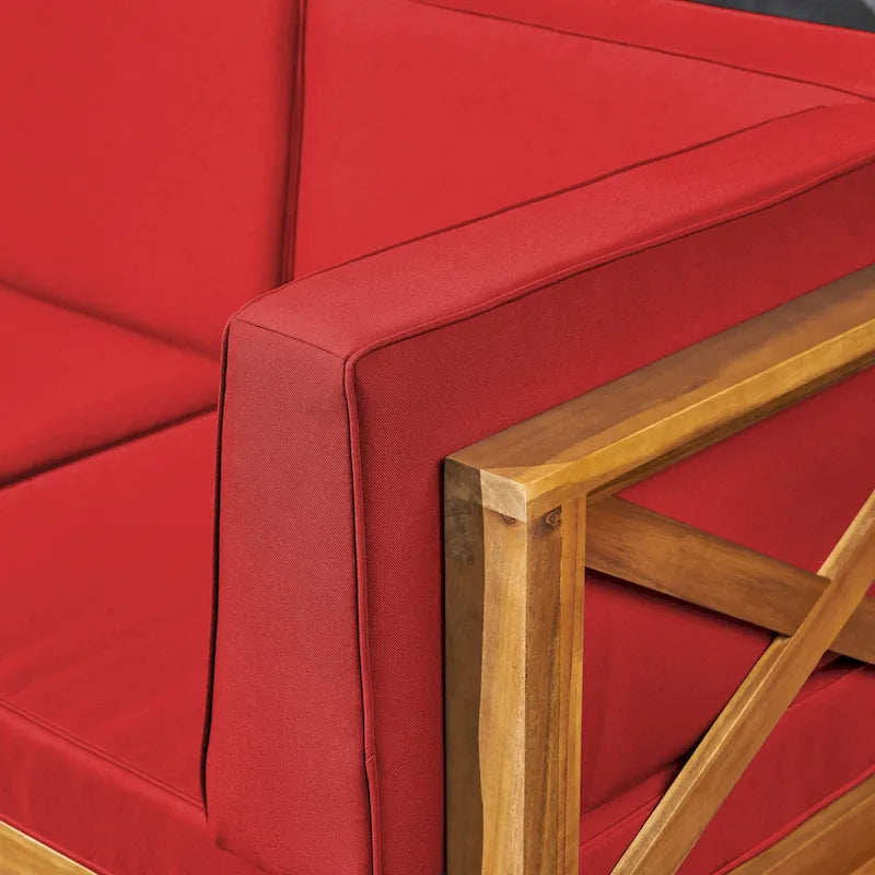 Canapé d'angle d'extérieur Brava en bois d'acacia par Christopher Knight Home