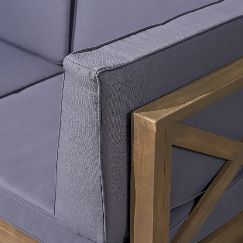Canapé d'angle d'extérieur Brava en bois d'acacia par Christopher Knight Home