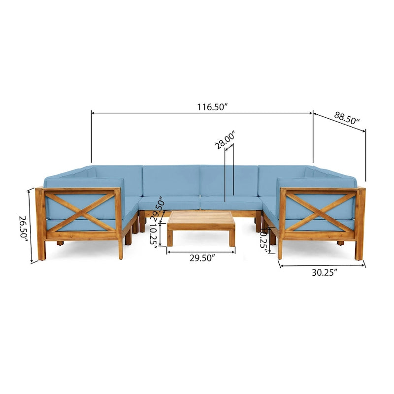 Canapé d'angle d'extérieur Brava en bois d'acacia par Christopher Knight Home
