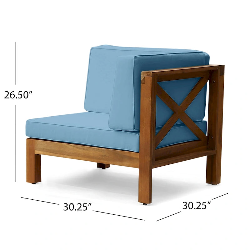 Canapé d'angle d'extérieur Brava en bois d'acacia par Christopher Knight Home