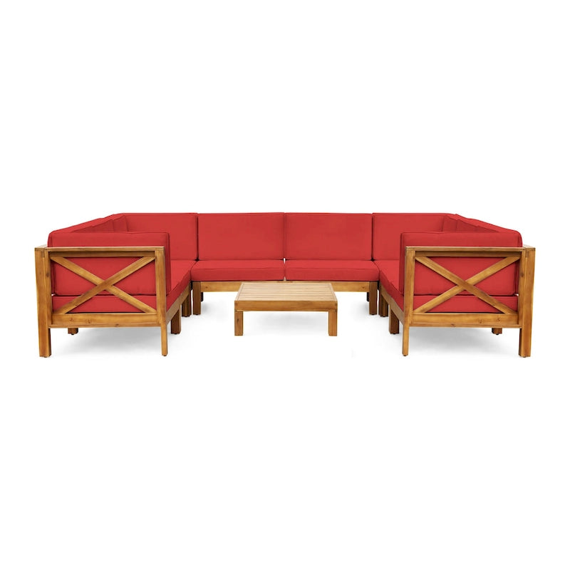 Canapé d'angle d'extérieur Brava en bois d'acacia par Christopher Knight Home