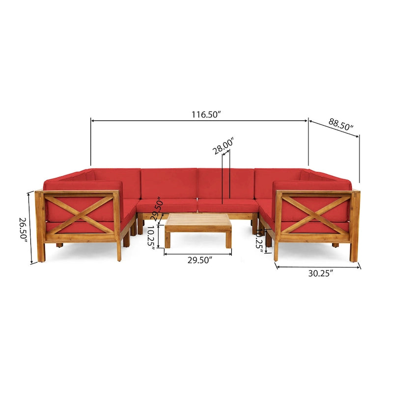Canapé d'angle d'extérieur Brava en bois d'acacia par Christopher Knight Home