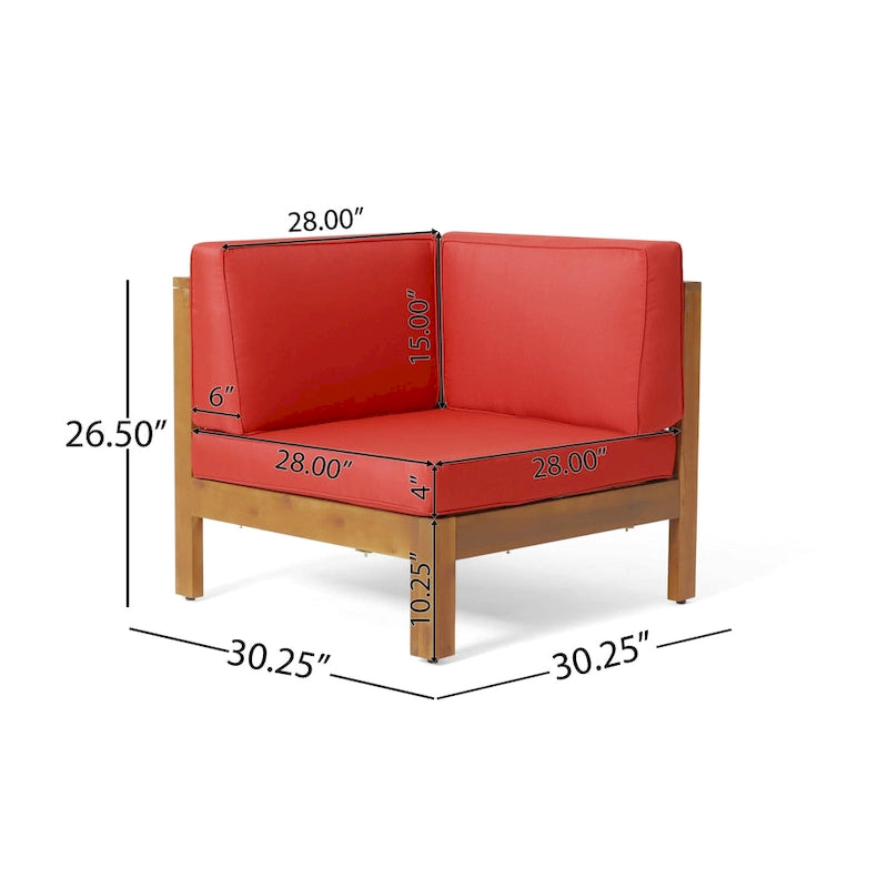 Canapé d'angle d'extérieur Brava en bois d'acacia par Christopher Knight Home