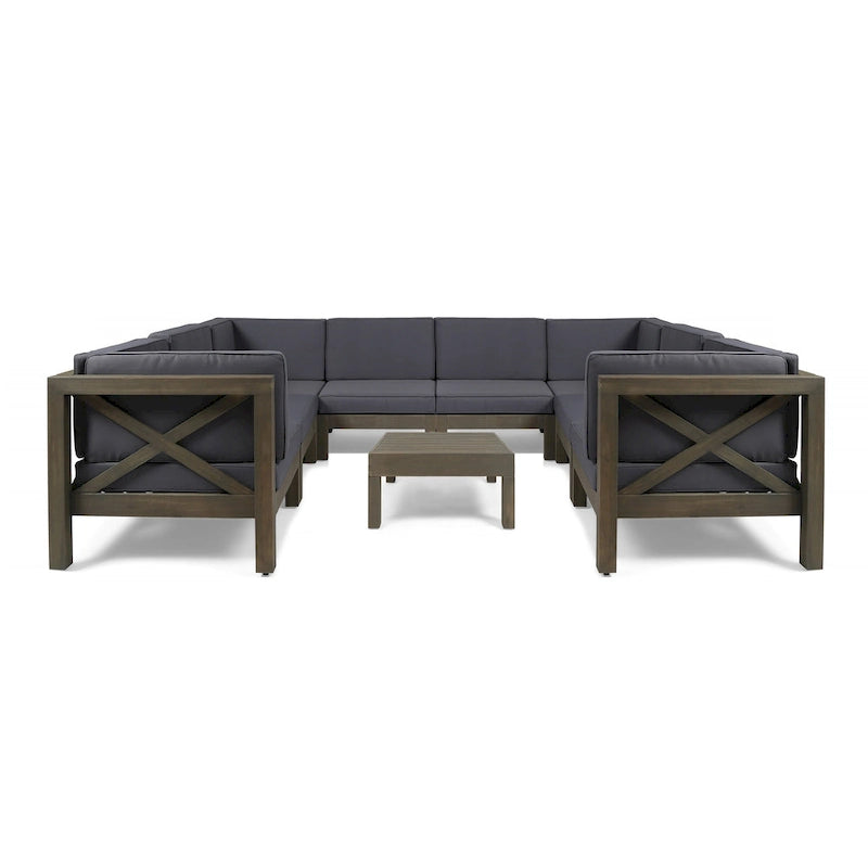 Canapé d'angle d'extérieur Brava en bois d'acacia par Christopher Knight Home