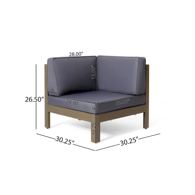 Canapé d'angle d'extérieur Brava en bois d'acacia par Christopher Knight Home