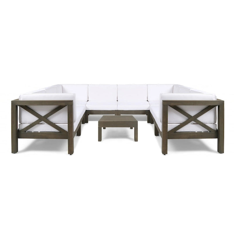 Canapé d'angle d'extérieur Brava en bois d'acacia par Christopher Knight Home