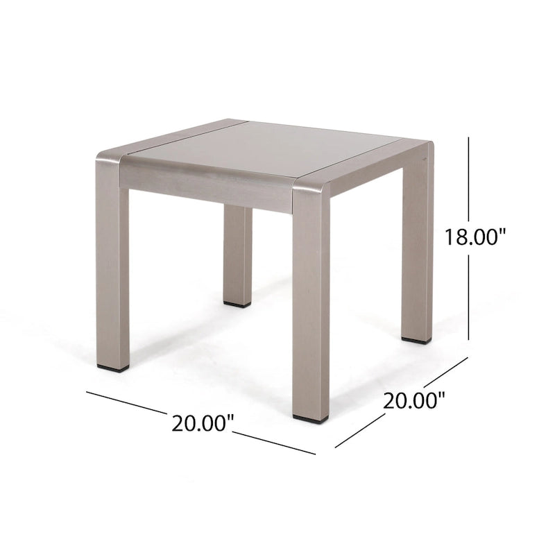 Ensemble de conversation d'extérieur Cape Coral à 4 places en aluminium avec 2 tables d'appoint par Christopher Knight Home