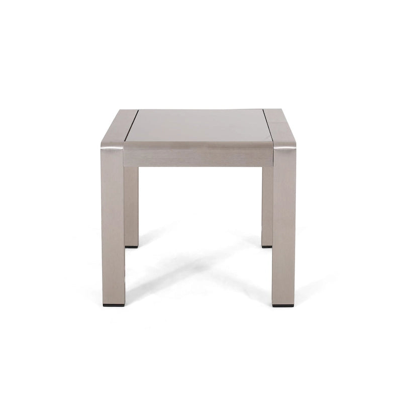Ensemble de conversation d'extérieur Cape Coral à 4 places en aluminium avec 2 tables d'appoint par Christopher Knight Home